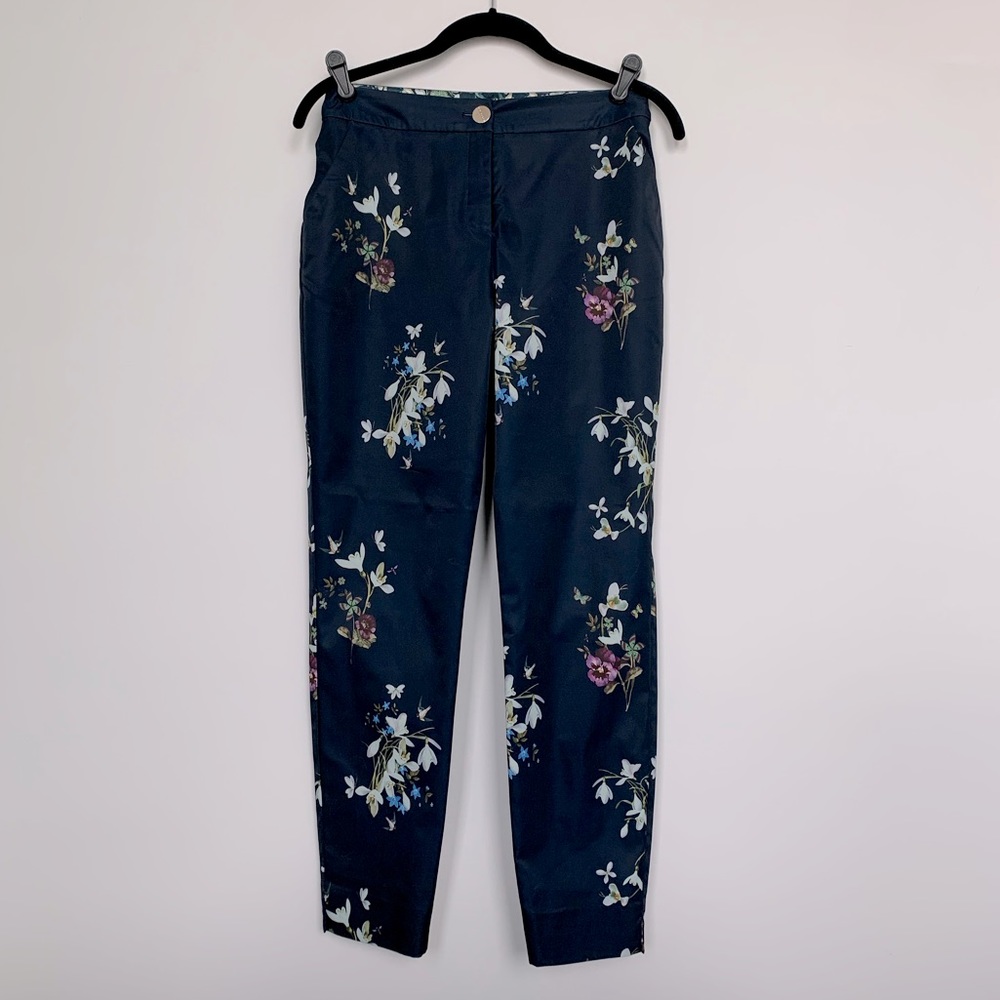 Ted Baker Navy Floral Print Pants